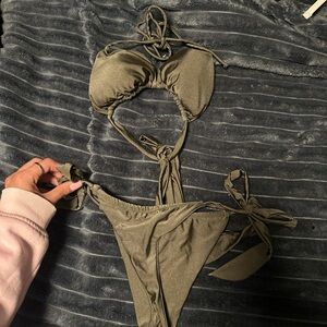 Fashion Nova Olive Green Bikini Set